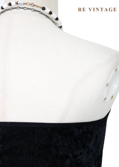 質感單品 - 繞頸絨布露背背心10