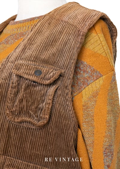 巧克力色燈芯絨帥氣背心5