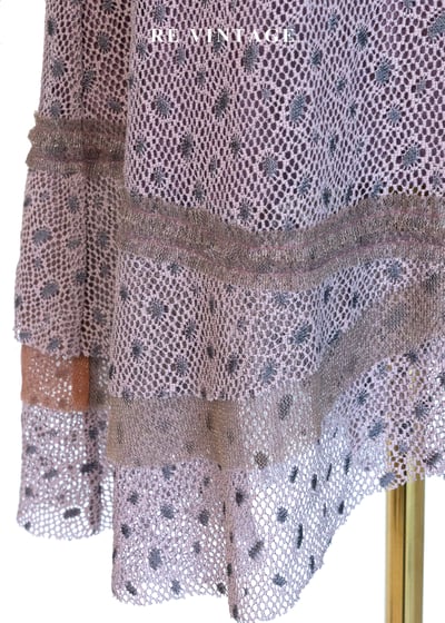 煙燻紫蕾絲網紗仙女般的長裙（28"）8