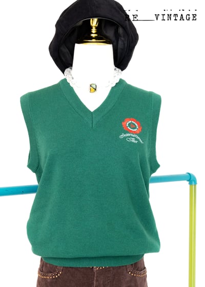 寶綠色毛衣針織背心1