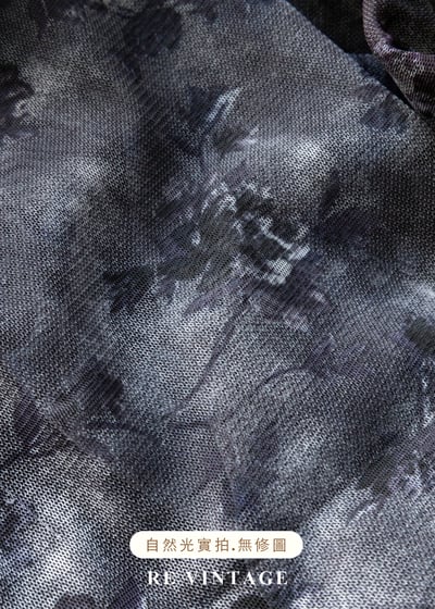 霧藍花朵網紗長裙（25-30"）12