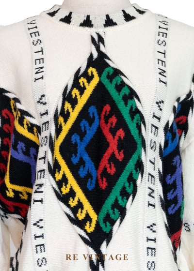 日本製 - 密碼部落神秘菱形圖騰針織毛衣6