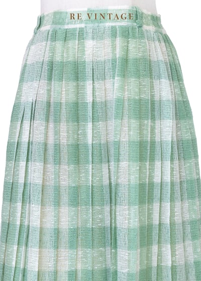 野餐好心情米黃綠格紋美裙（26"）3