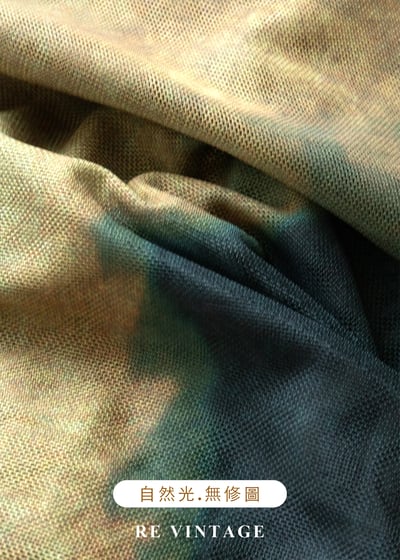 黃綠與藍綠暈染交疊網紗上衣10