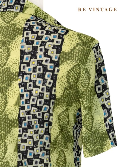 Psychedelic Rock 黃綠色蛇紋的變奏曲上衣10