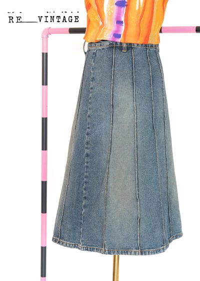 凸凸の直線條高腰牛仔裙（26"）4