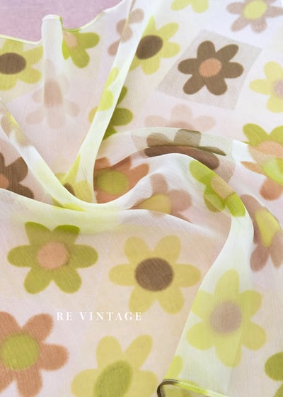 青草綠小花小絲巾4