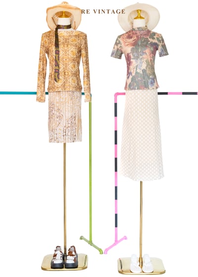 金棕柔和花磚絨布上衣2