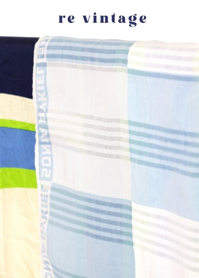 藍天白雲格紋絲巾4