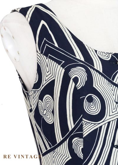 迷幻迴圈 - 深藍流動線條長洋裝5