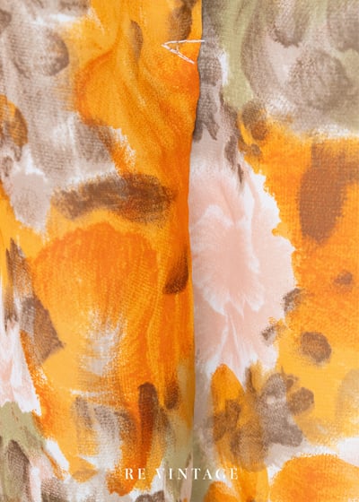 畫家橘紅色小花畫作高腰短褲（25.5")8