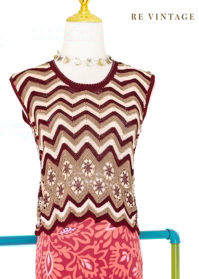 乾燥玫瑰針織波紋小花背心8