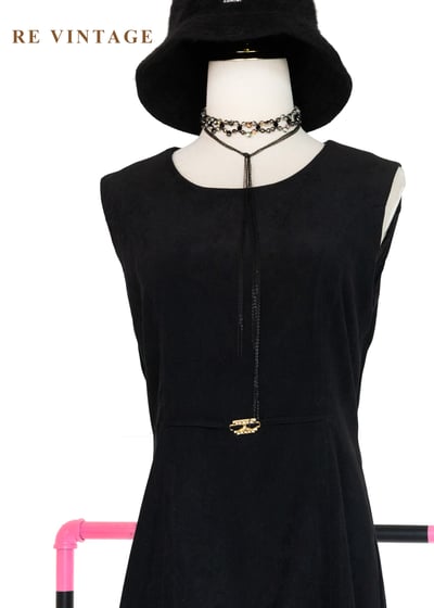 質感單品 - 極簡俐落金釦黑色迷你洋裝3