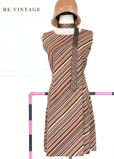 焦糖可可斜紋修身洋裝1