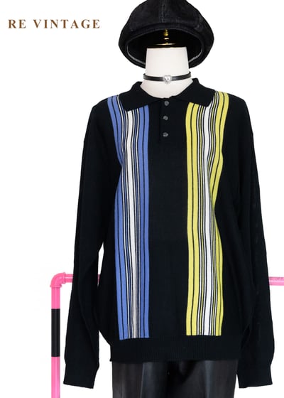 電波對決雙色直條紋針織上衣1