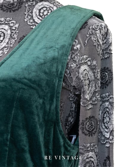 Peacock Green 小花釦絨布長洋裝5