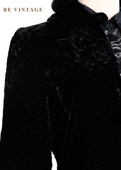 質感單品 - 沈黑菱格紋絨布迷你洋裝5