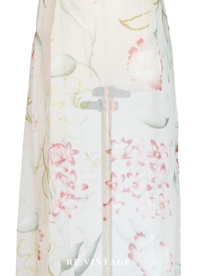 田園碎花方領透膚花卉長洋裝4