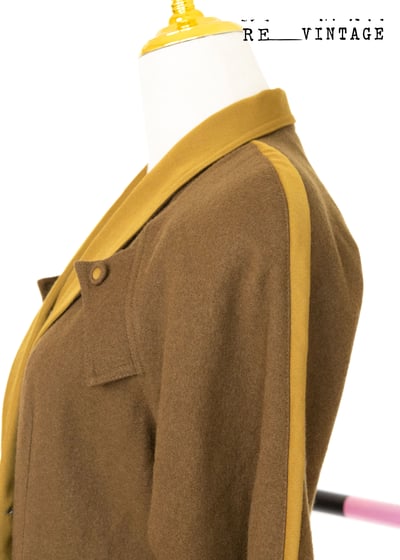 雙排扣黃綠色合身帥氣洋裝10