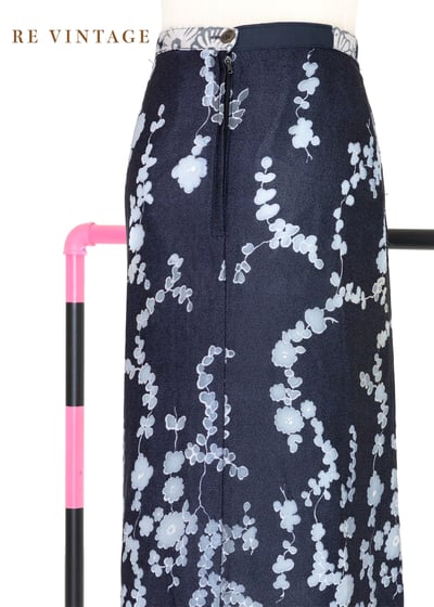 雙色藍韻花影長裙（26"）9