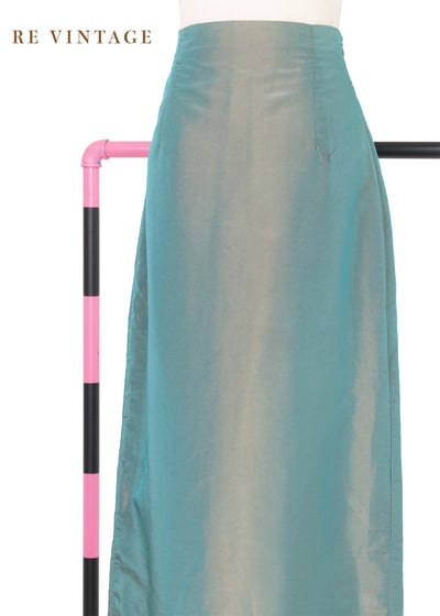 陽光湖水綠尼龍絨布長裙（27"）8