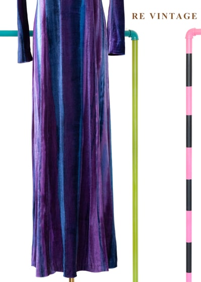極光極限 - 迷幻漸層線條垂墜領長洋裝6