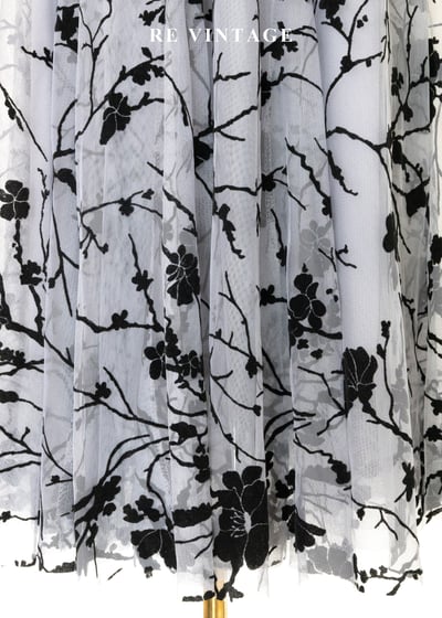 黑灰枝葉紋理紗質蓬裙(25-35")5