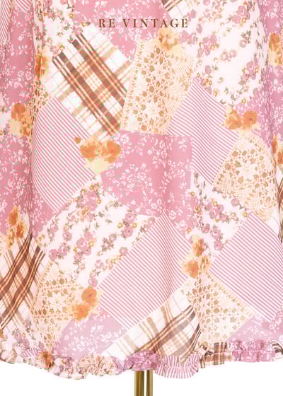 如夢如幻的拼布花紋雪紡裙裙（22-31"）4