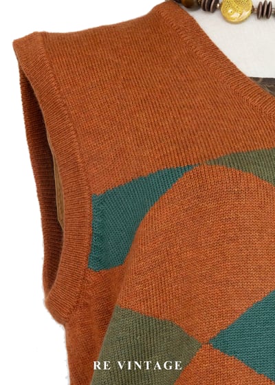 橘x綠 森林影子落日毛衣背心5