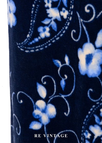 月光身藍花會絨布長洋裝10