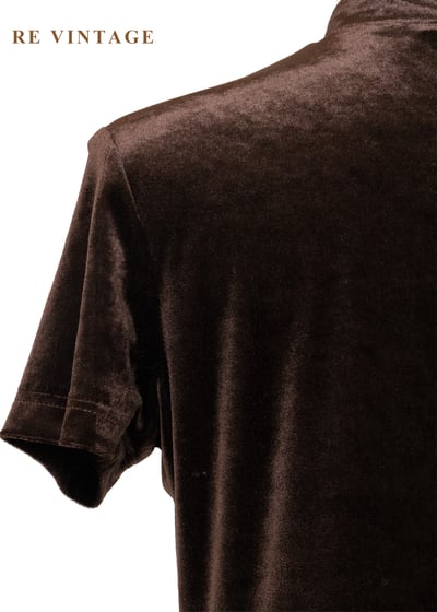 夜上海電台深巧克力色絨布洋裝11