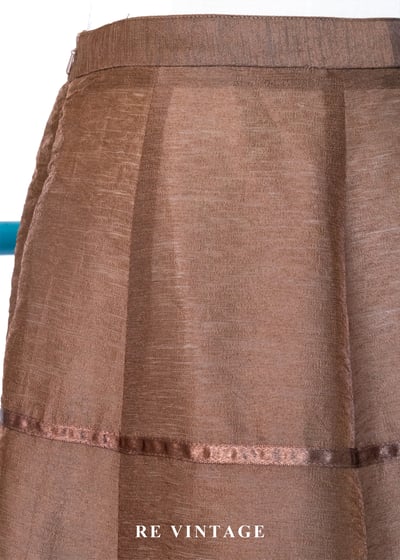 摩卡咖啡的餘韻緞帶拼接大圓裙（24"）11