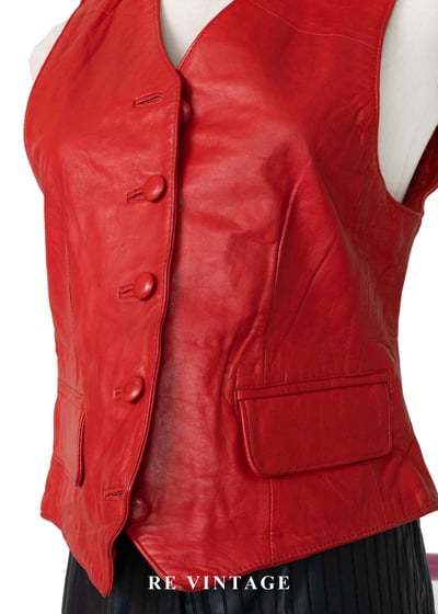 Multi Flame 火焰紅皮革背心5