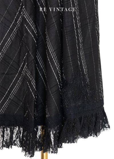 線條格紋氣質中長裙（28"）5