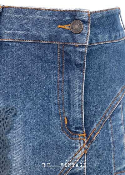 蕾絲花邊牛仔百摺短裙7