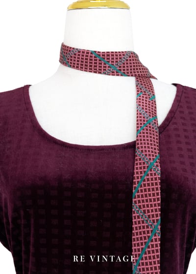 紅酒色格紋絨布洋裝5