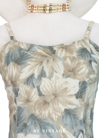 南法莊園 - 低飽和大地色花卉細肩帶洋裝3