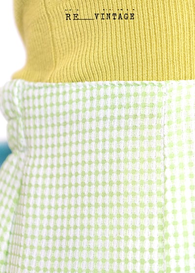 檸檬草綠色格紋小短裙6