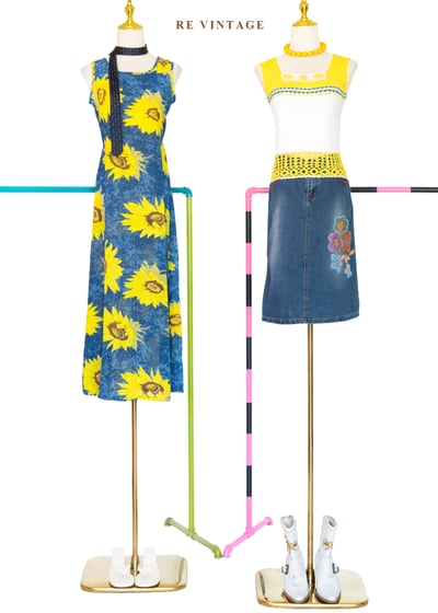 盛夏向日葵 - 海水藍無袖長洋裝2