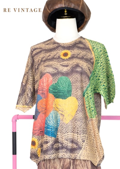 印上可愛針織紋路の薄款針織上衣1