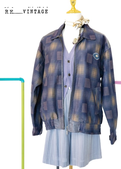 藍紫色立體編織紋針織背心3