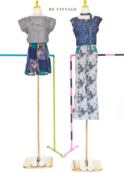 Mosaic Groove 畫布律動高腰短褲(26")2