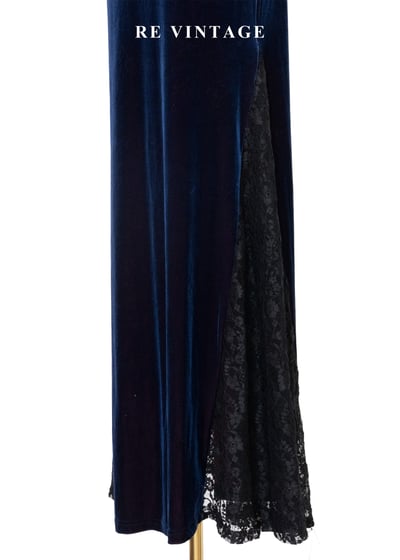  微光紅深藍蕾絲魔女長裙（28-30"）7