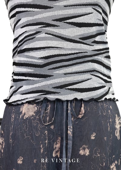 黑白相間辣感小斑馬細肩帶背心4