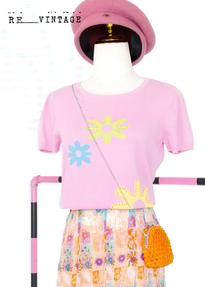 你是小花三朵小花薄款針織上衣1