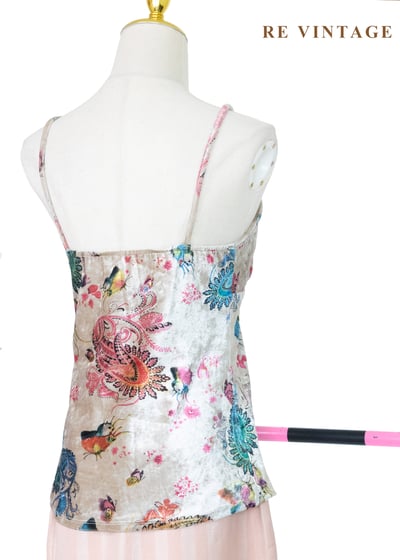 法式慵懶 - 秘境蝴蝶絨布細肩帶背心9