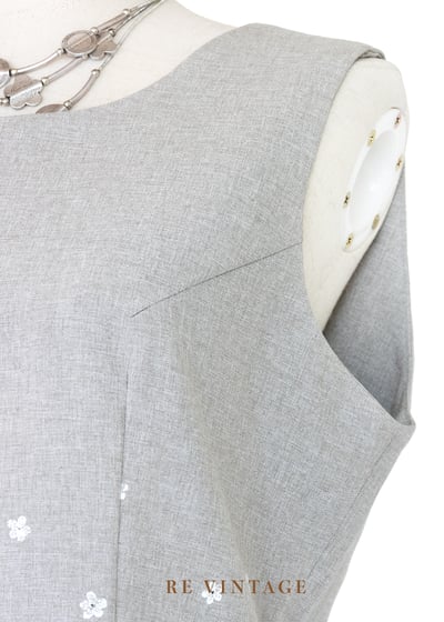 套裝背心 - 日系花卉霧灰小花背心6