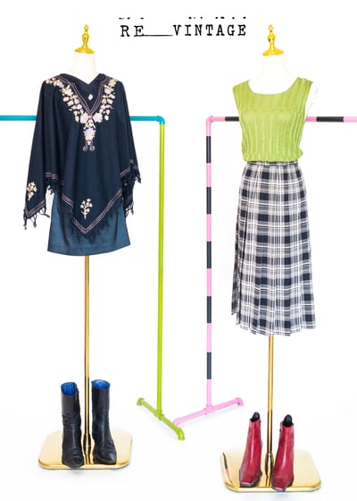 輕薄黑白格百褶裙2