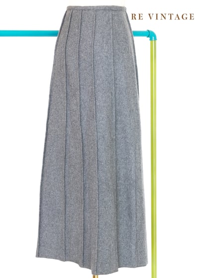 質感單品 -  毛呢壓褶深灰色長裙（~25"）5