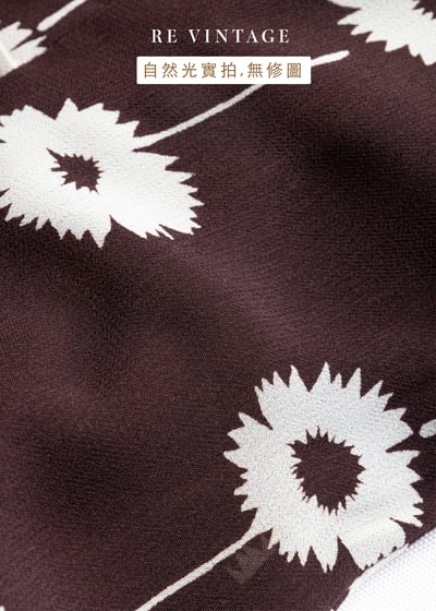 Floral Curtain 牛奶巧克力色雪紡長洋裝12